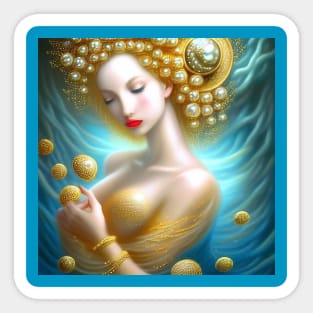 Pearl & Gold Goddess Sticker